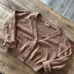 SO Women's Tan Button-Up Cardigan